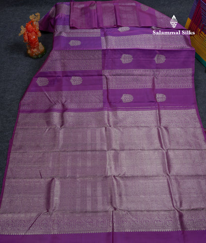 Beautiful Dark Purple Fancy Pure Kanjivaram Silk Saree With Blouse