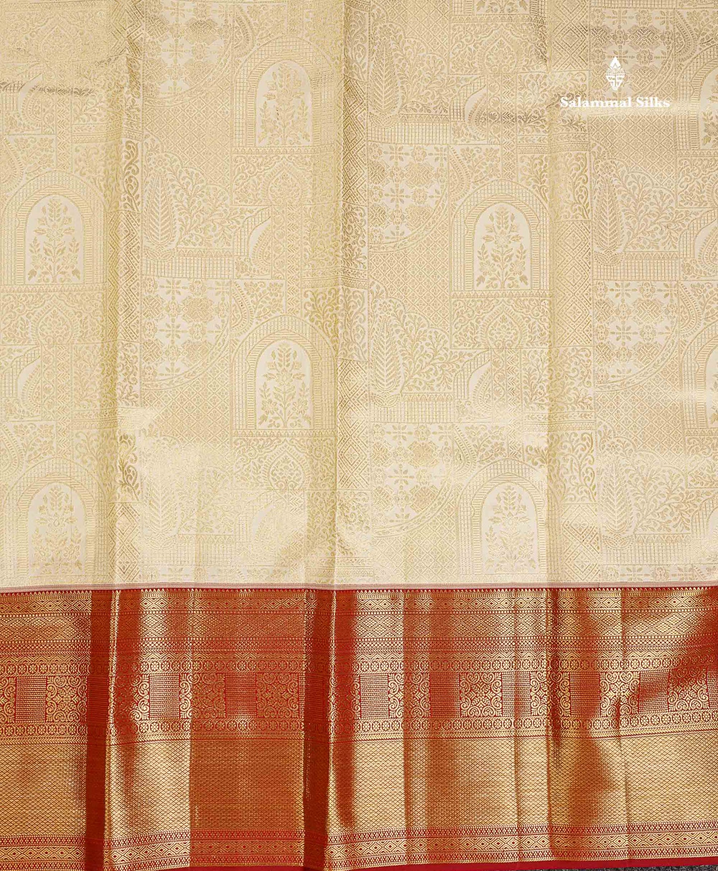 Pure Mix Silk Saree - Half White Bridal Along With Contrast Redish Maroon Traditional Evening Morning Border