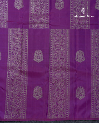 Beautiful Dark Purple Fancy Pure Kanjivaram Silk Saree With Blouse
