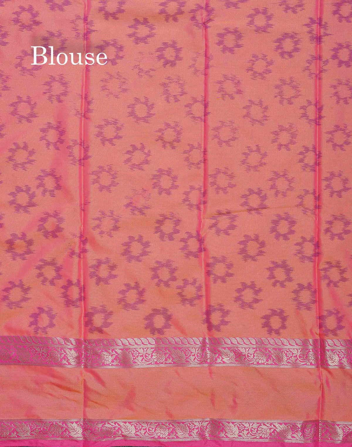 Semi Silk Saree - Orange Colour Body Zari Butta With Pochampally Fancy Border