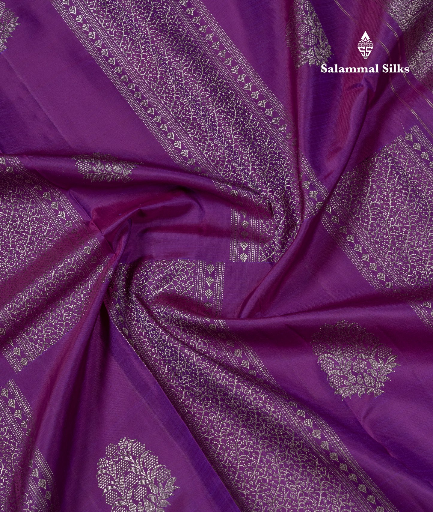 Beautiful Dark Purple Fancy Pure Kanjivaram Silk Saree With Blouse