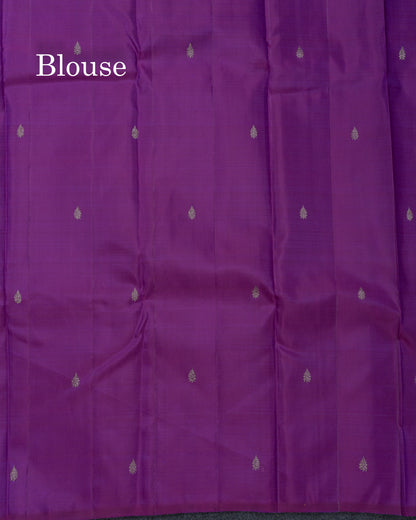 Beautiful Dark Purple Fancy Pure Kanjivaram Silk Saree With Blouse