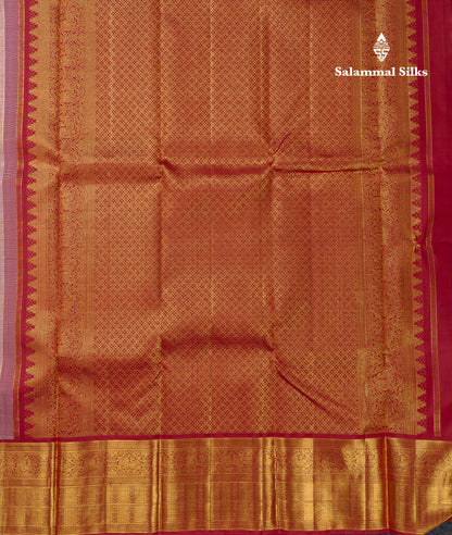Korvai Beautiful White Pure Kanjivaram Silk Saree White With Contrast Maroon Traditional Border