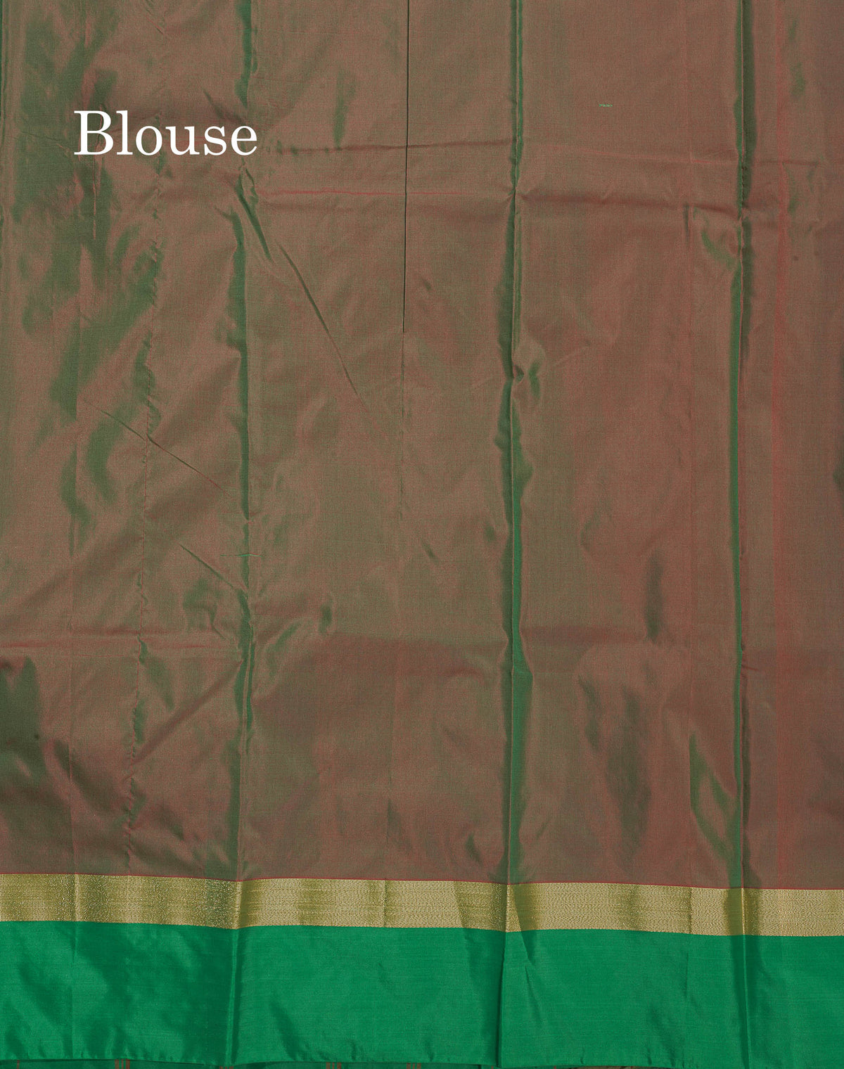 Semi Silk Saree - Orange Colour Body Plain With Dual Tone Green Border