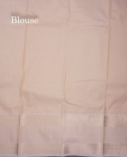 Beautiful Parrot Green Semi Silk Saree With Contrast Cream Sandal Traditional Rettapet Border