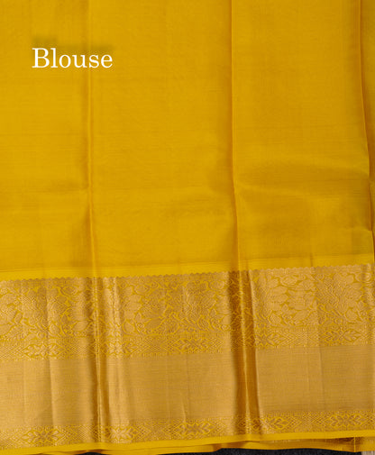 Beautiful Maroon Pure Kanjivaram Silk Saree With Contrast Yellow Traditional Evening Morning Border