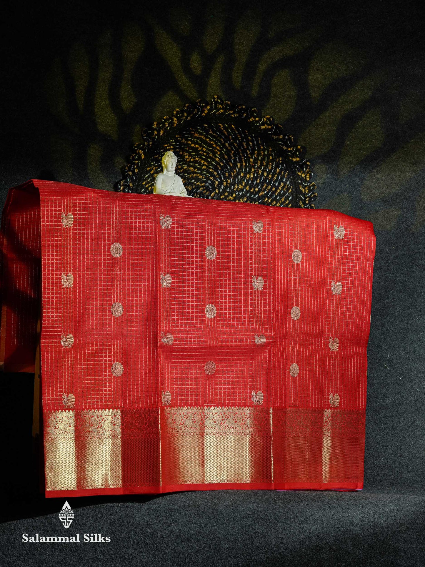 Beautiful Pure Silk Pattu Pavadai Checks (Chilly Reed) With Contrast Light Pink Blouse 45"