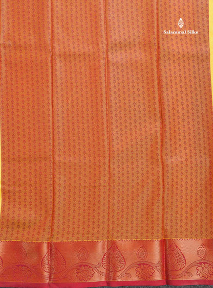 Semi Silk Saree - Sandal Colour Body With Contrast Redish Maroon Blouse