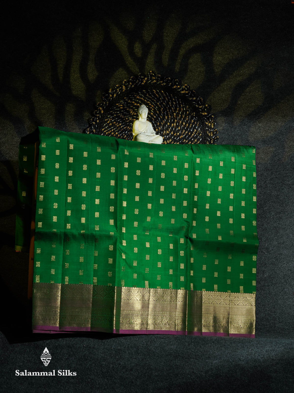 Beautiful Pure Silk Pattu Pavadai (Bottle Green) With Contrast Magenta Pink Blouse 45"