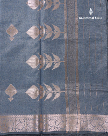 Beautiful Chocolate Semi Tussar Fancy Saree With Medium Border