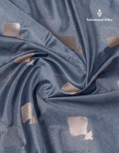 Beautiful Chocolate Semi Tussar Fancy Saree With Medium Border
