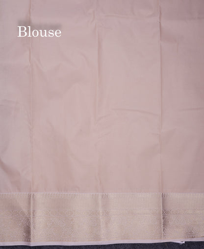 Beautiful Dark Violet Vaira Oosi Lines With Butta Semi Silk Saree With Contrast Cream Traditional Border