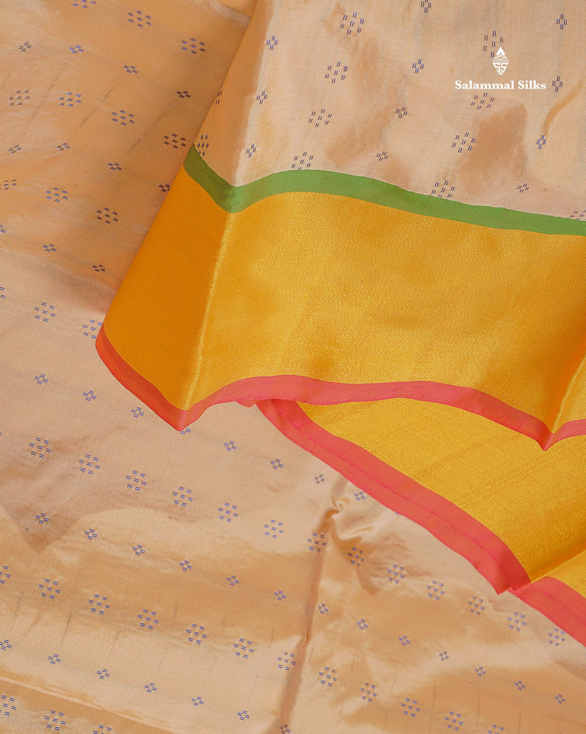 Semi Silk Saree - Beige Colour Body With Contrast Baby Pink Blouse