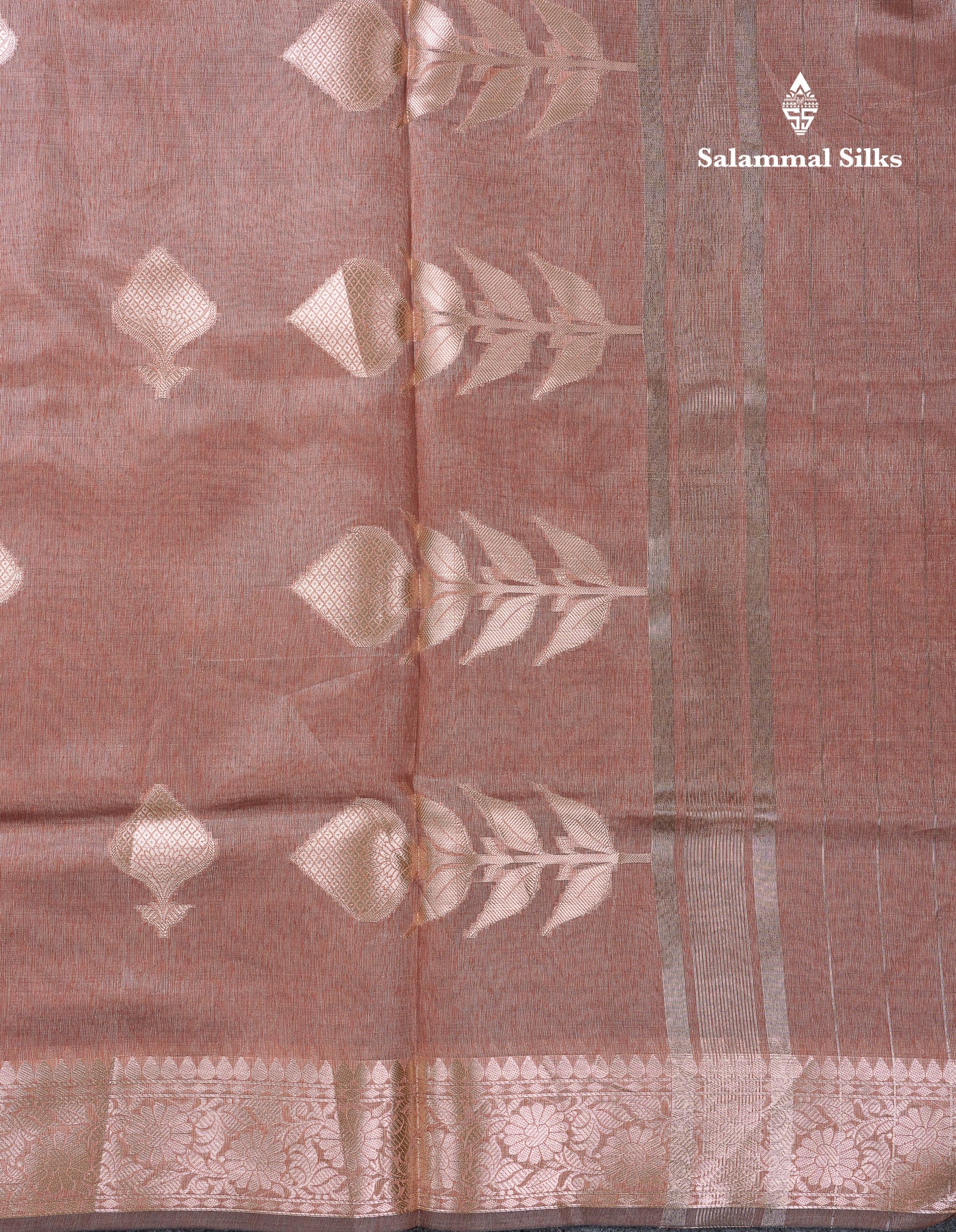 Beautiful Chocolate Semi Tussar Fancy Saree With Medium Border