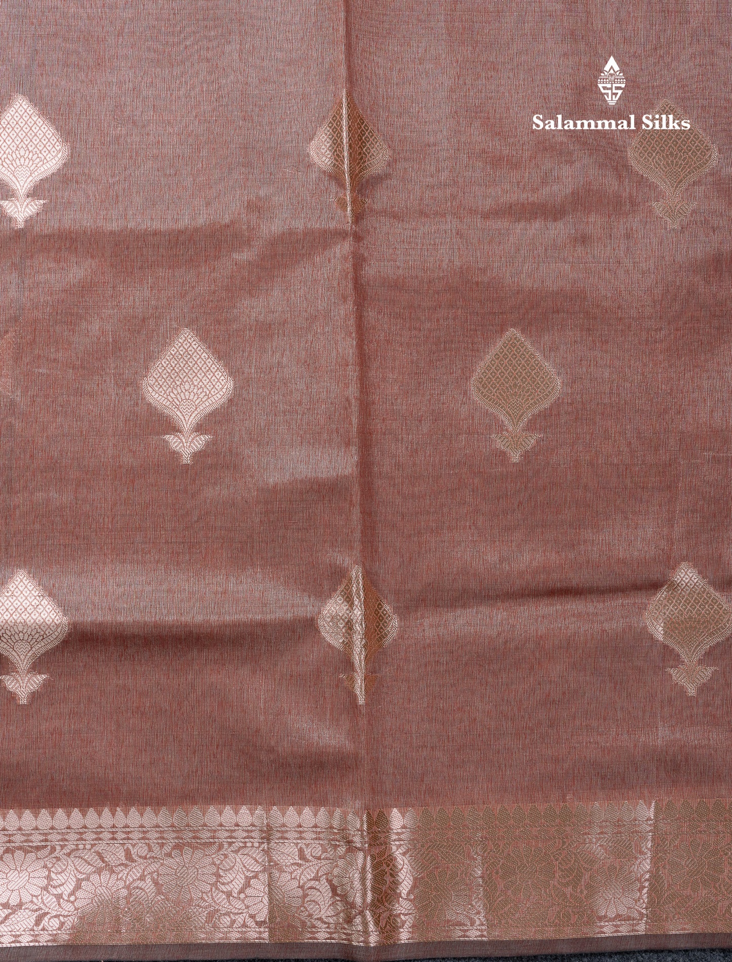 Beautiful Chocolate Semi Tussar Fancy Saree With Medium Border