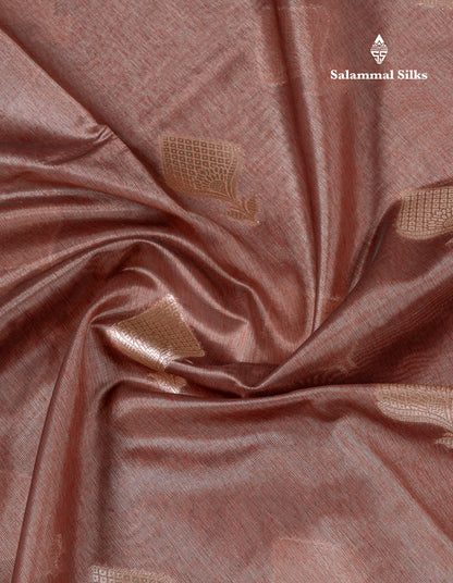 Beautiful Chocolate Semi Tussar Fancy Saree With Medium Border