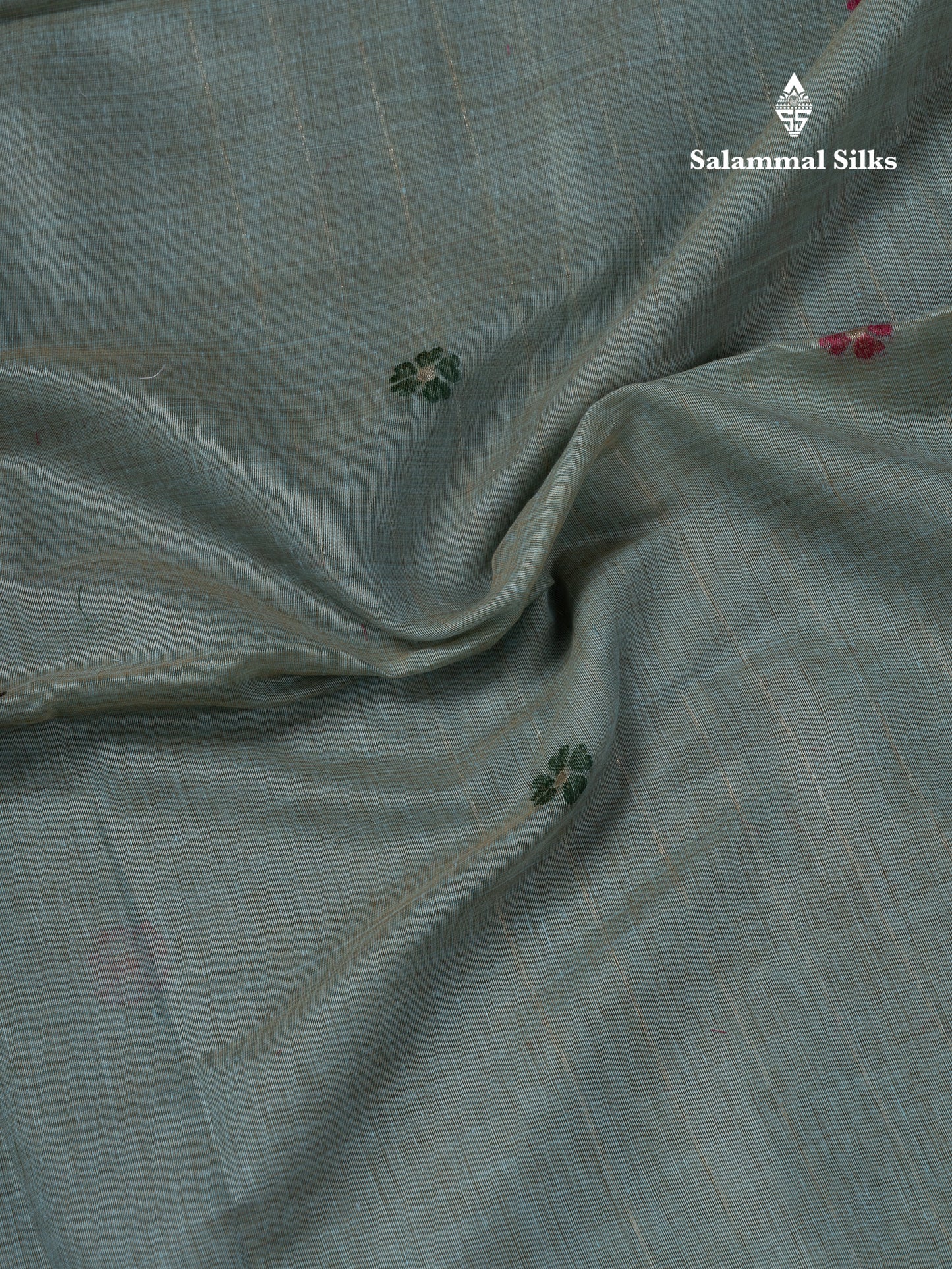 Beautiful Dual Tone Light Blue Menakari Work Muga Cotton Saree With Contrast Maroon Blouse