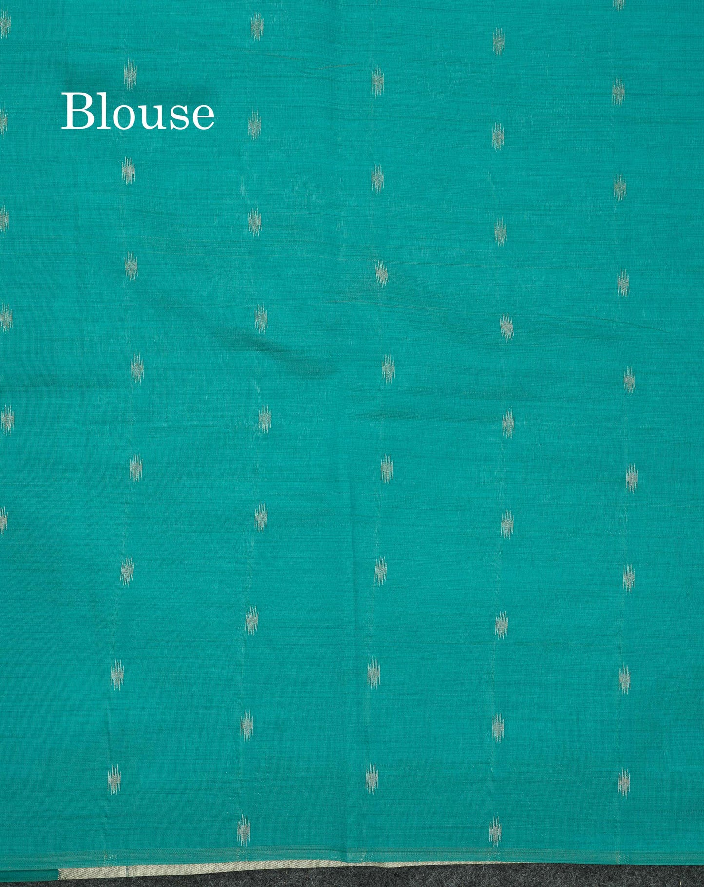Elegant Cream Sandal Ikkat Style Cotton Mix Saree With Contrast Peacock Blue Border