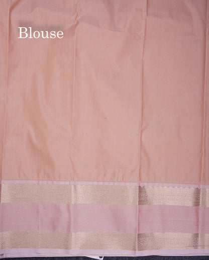 Beautiful Ramar Blue Checks With Butta Semi Silk Saree With Contrast Light Pink Traditional Rettapet Border