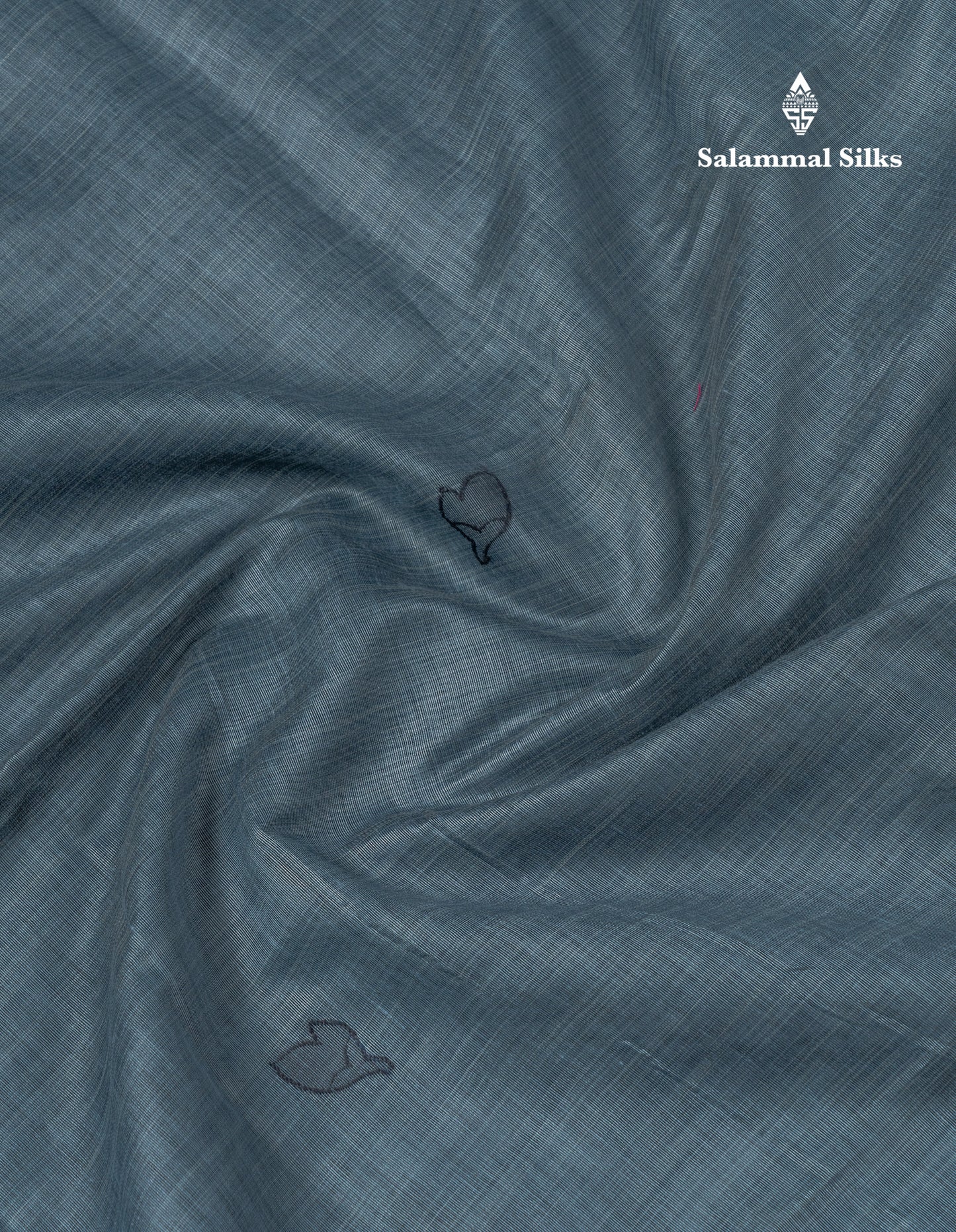 Beautiful Grey Mixed Cotton Fancy Saree With Blouse