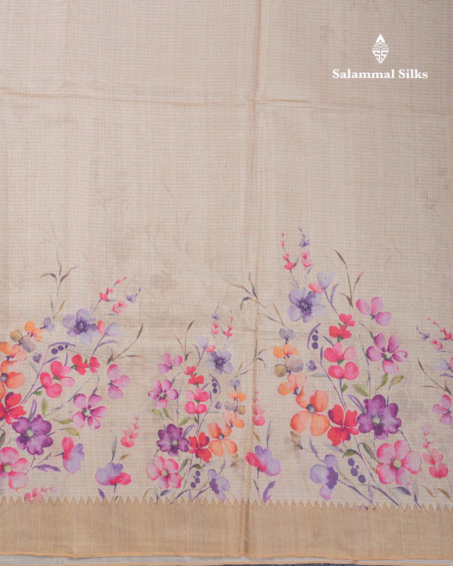 Sandal Semi Tussar Fancy Saree With Self Blouse