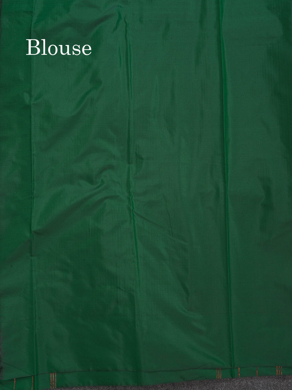 Semi Silk Saree - Bottle Green Colour Body Copper & Silver Zari Vertical Lines With Blouse