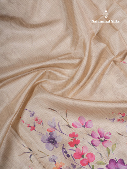 Sandal Semi Tussar Fancy Saree With Self Blouse