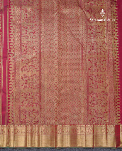 Beautiful Dark Maroon Menakari Work Bridal 2G Pure Kanjivaram Silk Saree With Traditional Border