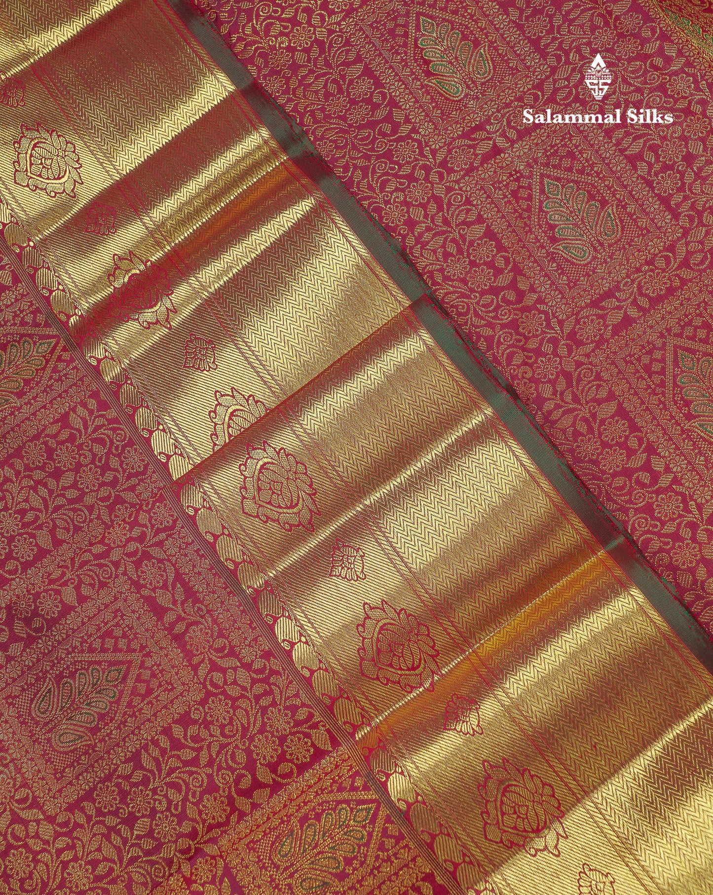 Beautiful Dark Maroon Menakari Work Bridal 2G Pure Kanjivaram Silk Saree With Traditional Border
