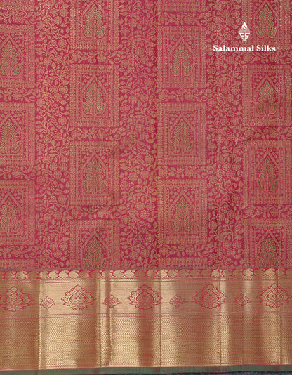 Beautiful Dark Maroon Menakari Work Bridal 2G Pure Kanjivaram Silk Saree With Traditional Border