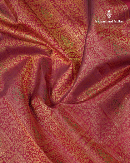 Beautiful Dark Maroon Menakari Work Bridal 2G Pure Kanjivaram Silk Saree With Traditional Border