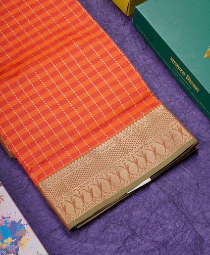 9 Yards Semi Silk Saree Blue & Violet with Purple Border