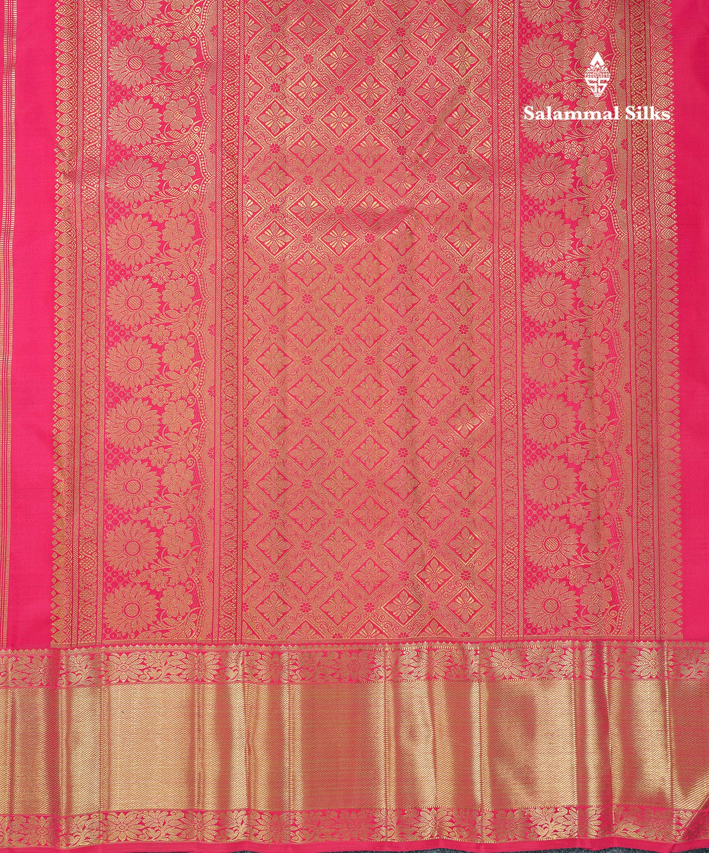 Beautiful Pink Menakari Work Bridal 2G Pure Kanjivaram Silk Saree With Traditional Evening Morning Border