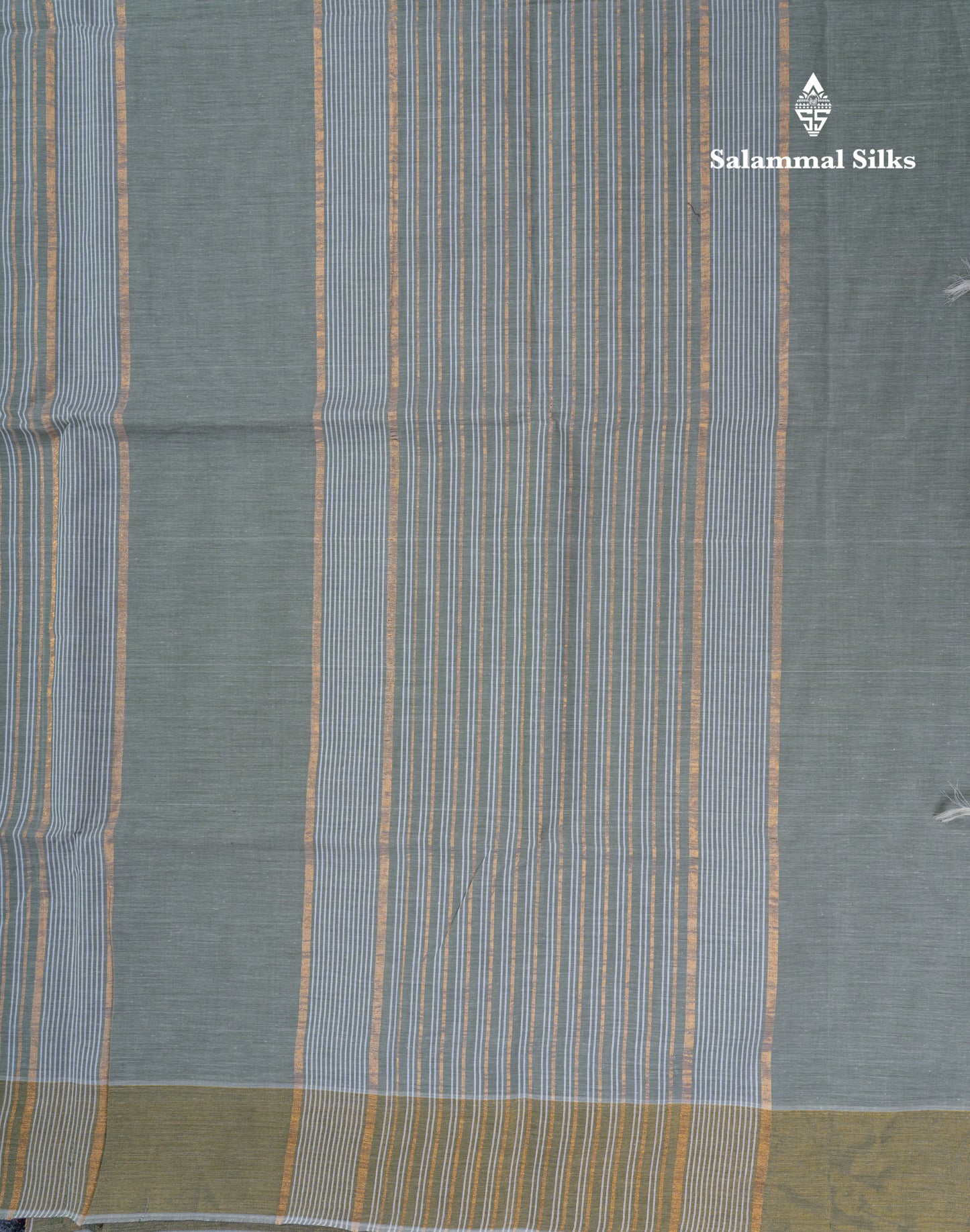 Light Olive Green Jute Cotton Fancy Saree With Self Plain Blouse