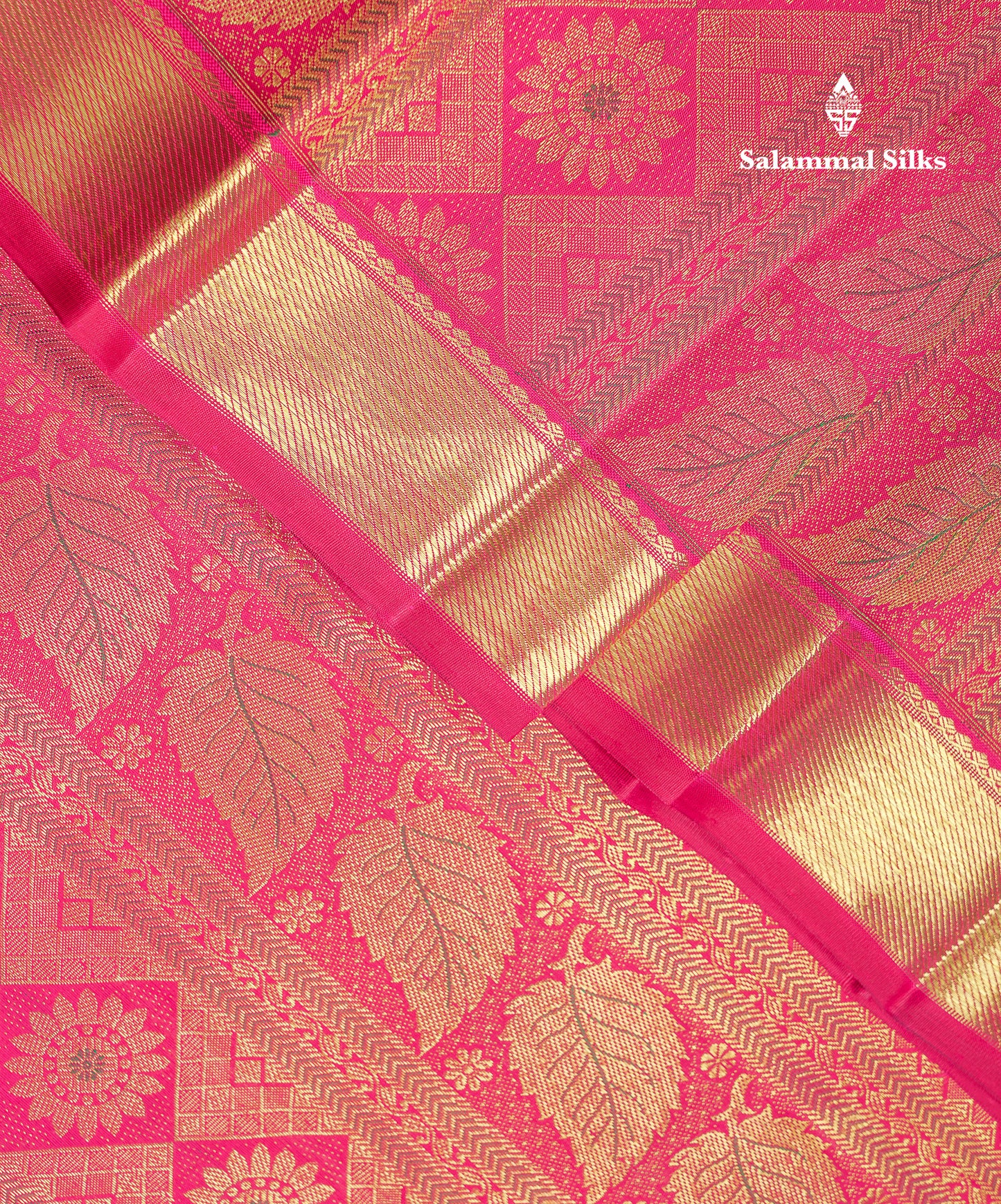 Beautiful Pink Menakari Work Bridal 2G Pure Kanjivaram Silk Saree With Traditional Evening Morning Border