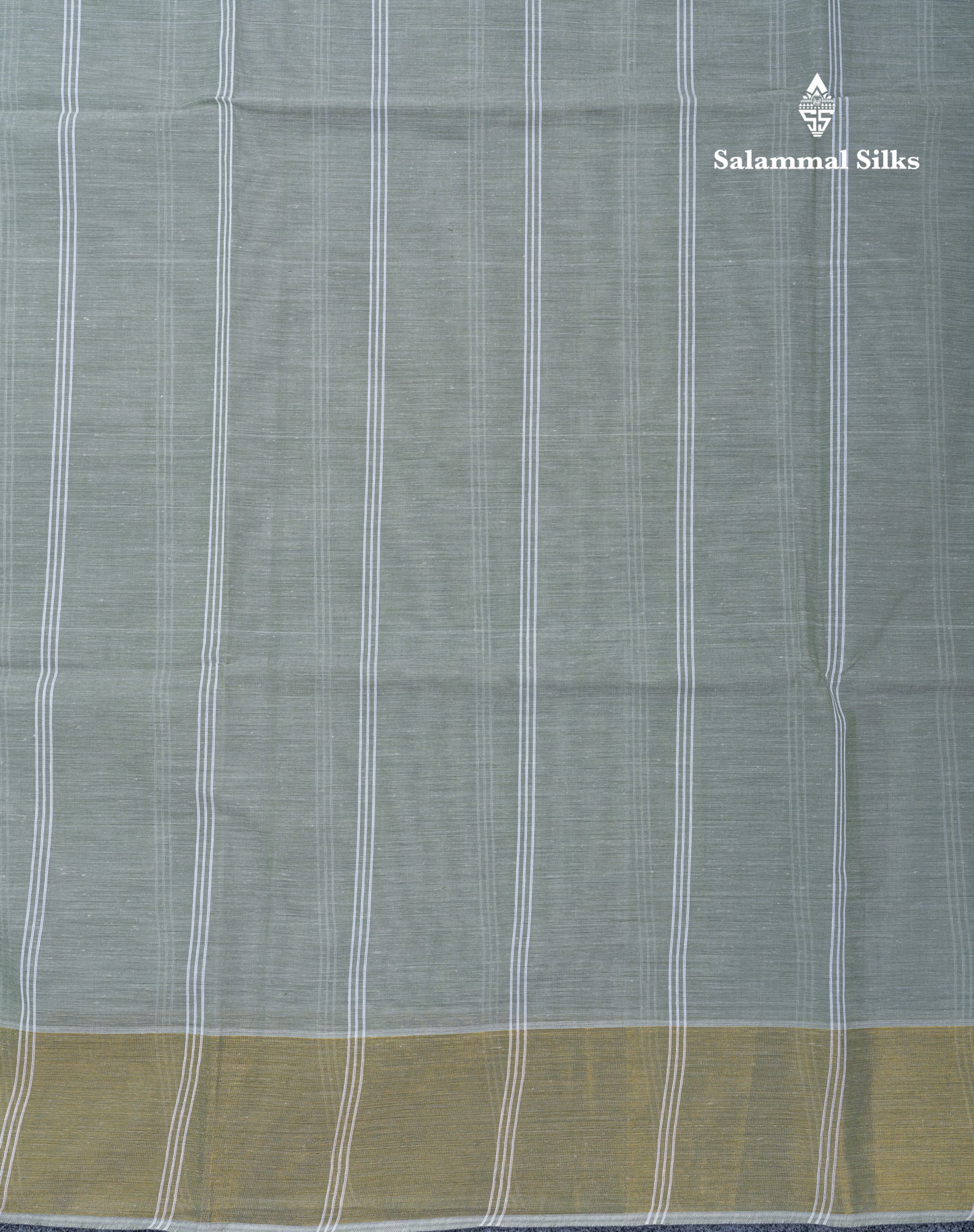 Light Olive Green Jute Cotton Fancy Saree With Self Plain Blouse