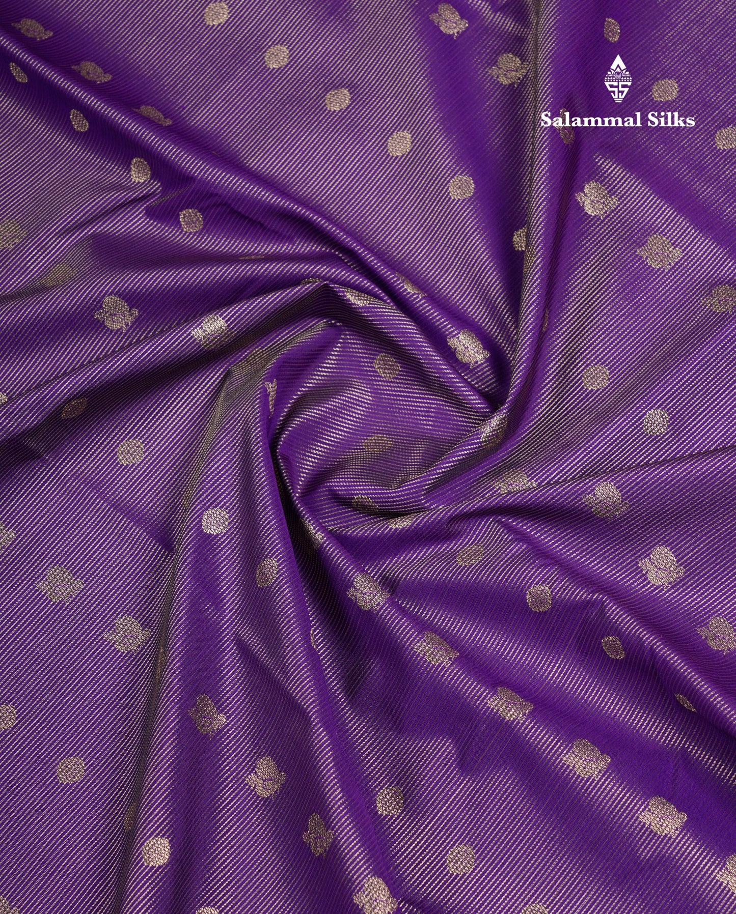 Beautiful Violet Vaira Oosi Lines With Butta Semi Silk Saree With Contrast Pink Border
