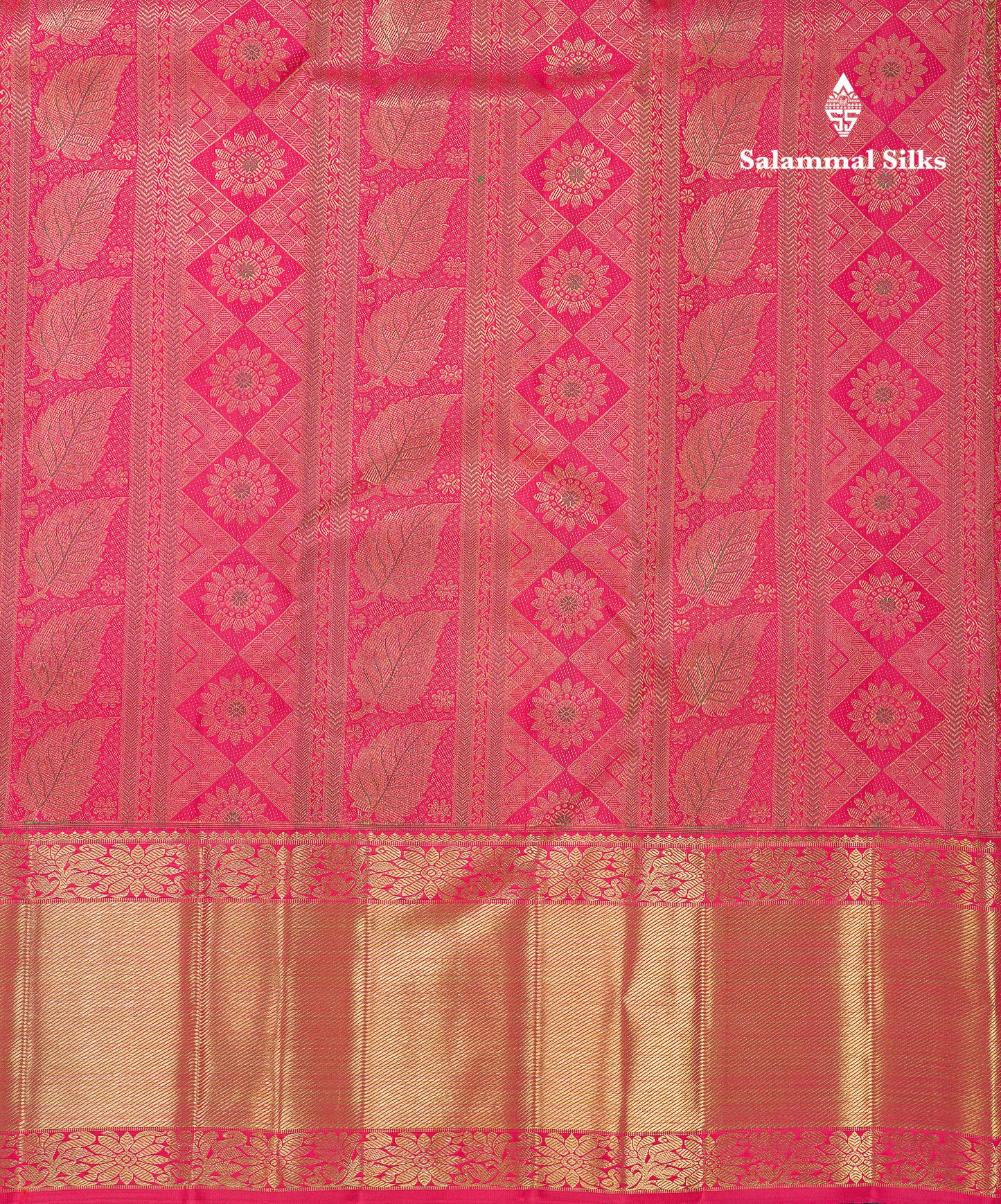 Beautiful Pink Menakari Work Bridal 2G Pure Kanjivaram Silk Saree With Traditional Evening Morning Border