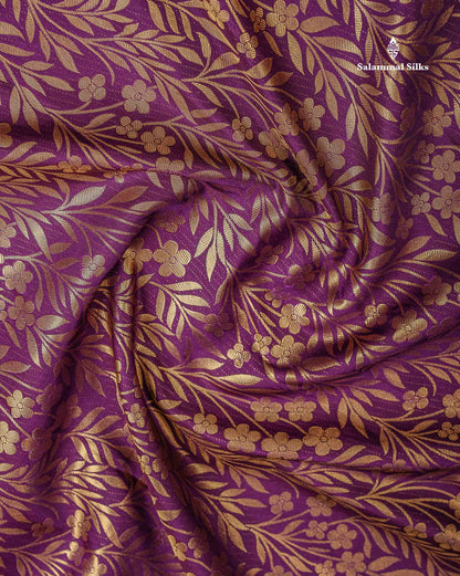 Bridal Semi Silk Saree - Dark Purple Along With Contrast Red Traditional Evening Morning Border