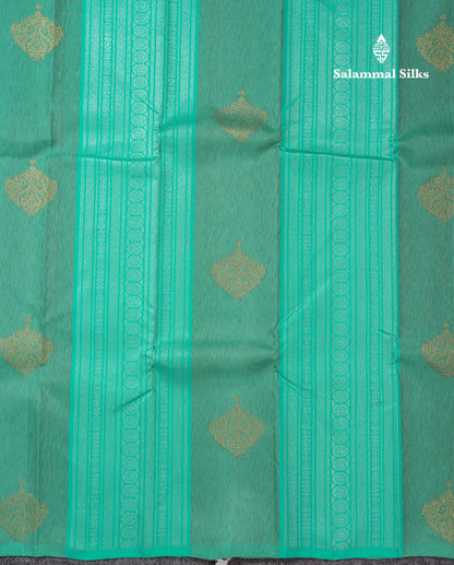 Beautiful Sea Blue Body Stripe Buttas Fancy Pure Kanjivaram Silk Saree With Contrast Baby Pink Blouse