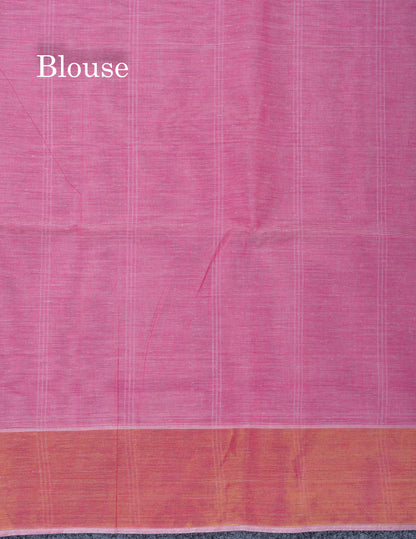 Light Olive Green Jute Cotton Fancy Saree With Self Plain Blouse