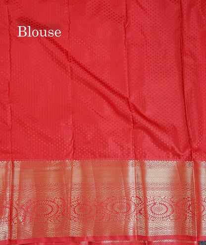 Bridal Semi Silk Saree - Dark Purple Along With Contrast Red Traditional Evening Morning Border