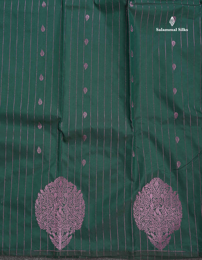 Semi Silk Saree - Purple Colour Body Vertical Lines With Butta & Blouse