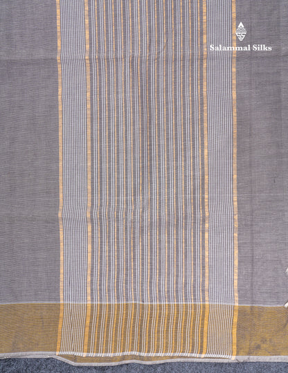 Light Olive Green Jute Cotton Fancy Saree With Self Plain Blouse