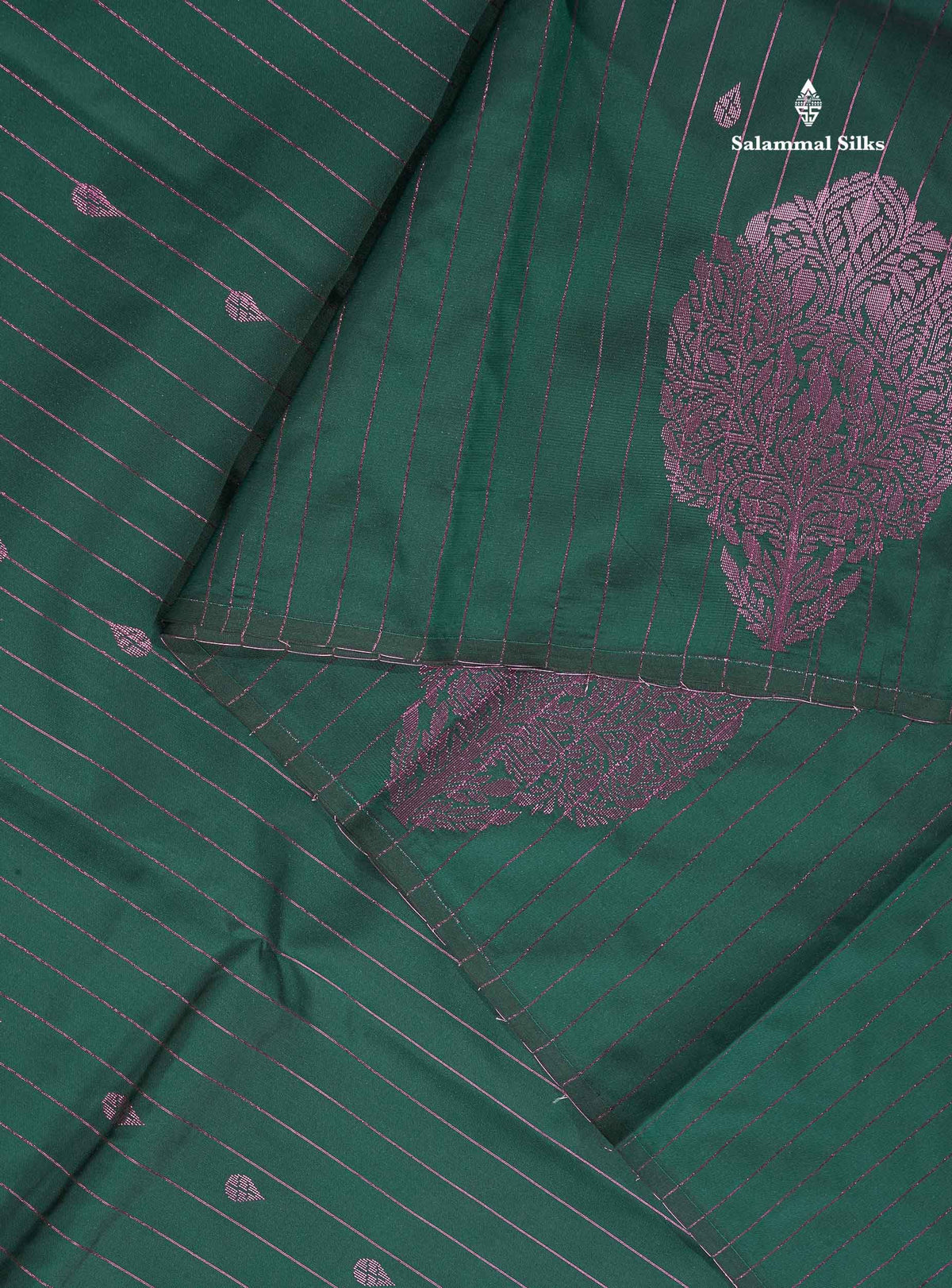 Semi Silk Saree - Purple Colour Body Vertical Lines With Butta & Blouse