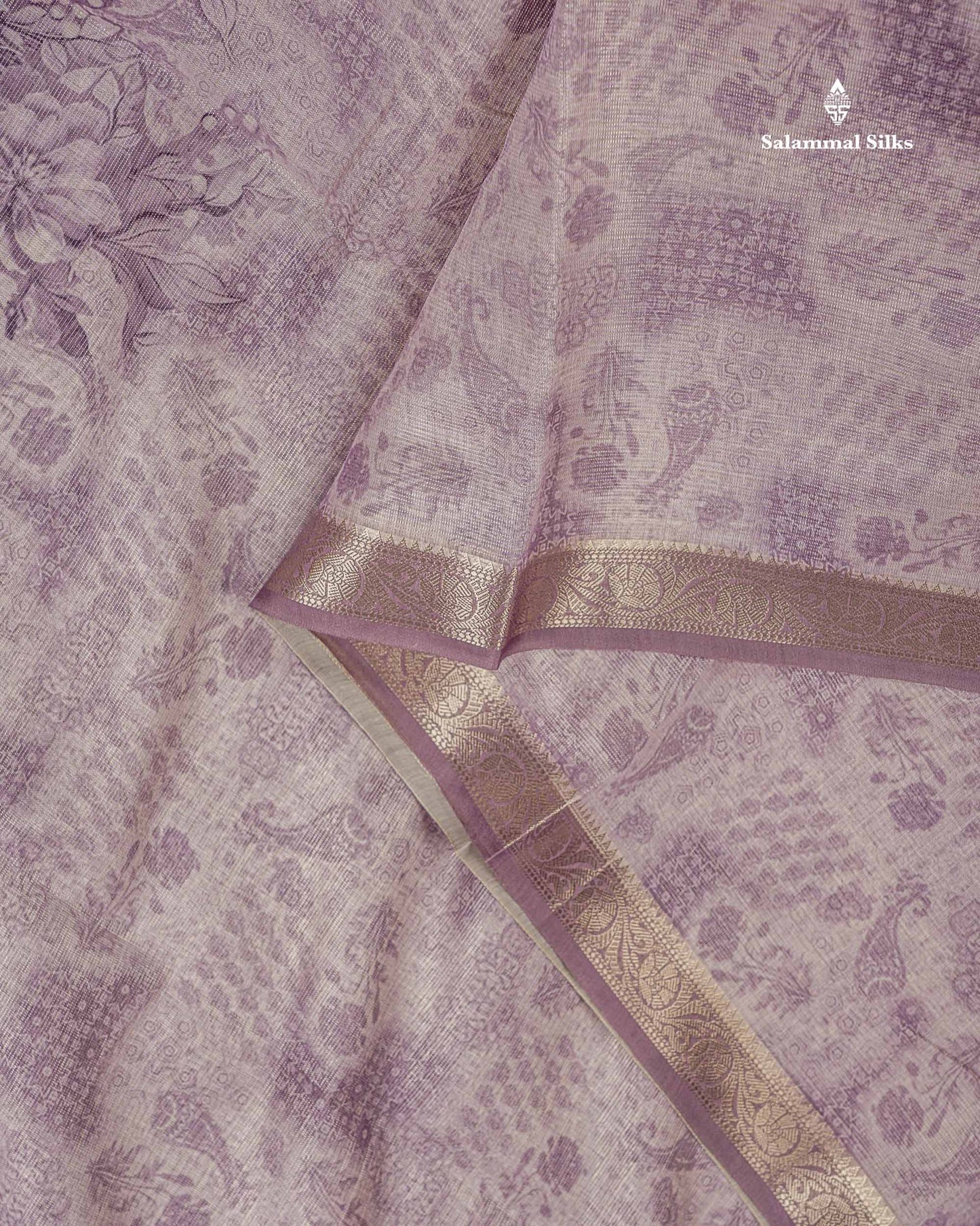 Silk Kota Mix - Light Violet Vaira Oosi Lines Fancy Saree With Small Border
