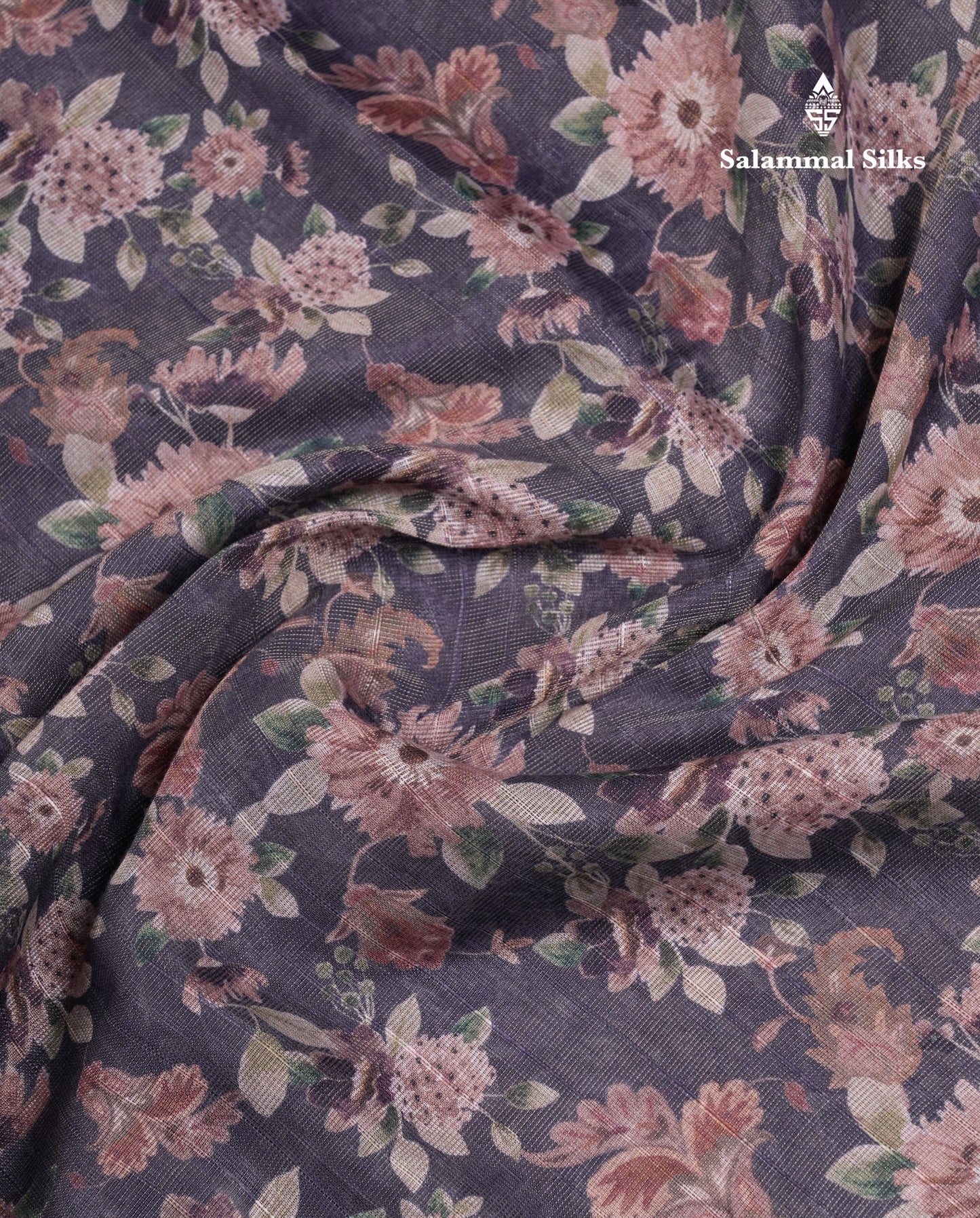 Beautiful Greenish Grey Mixed Cotton Fancy Saree With Tissue Border