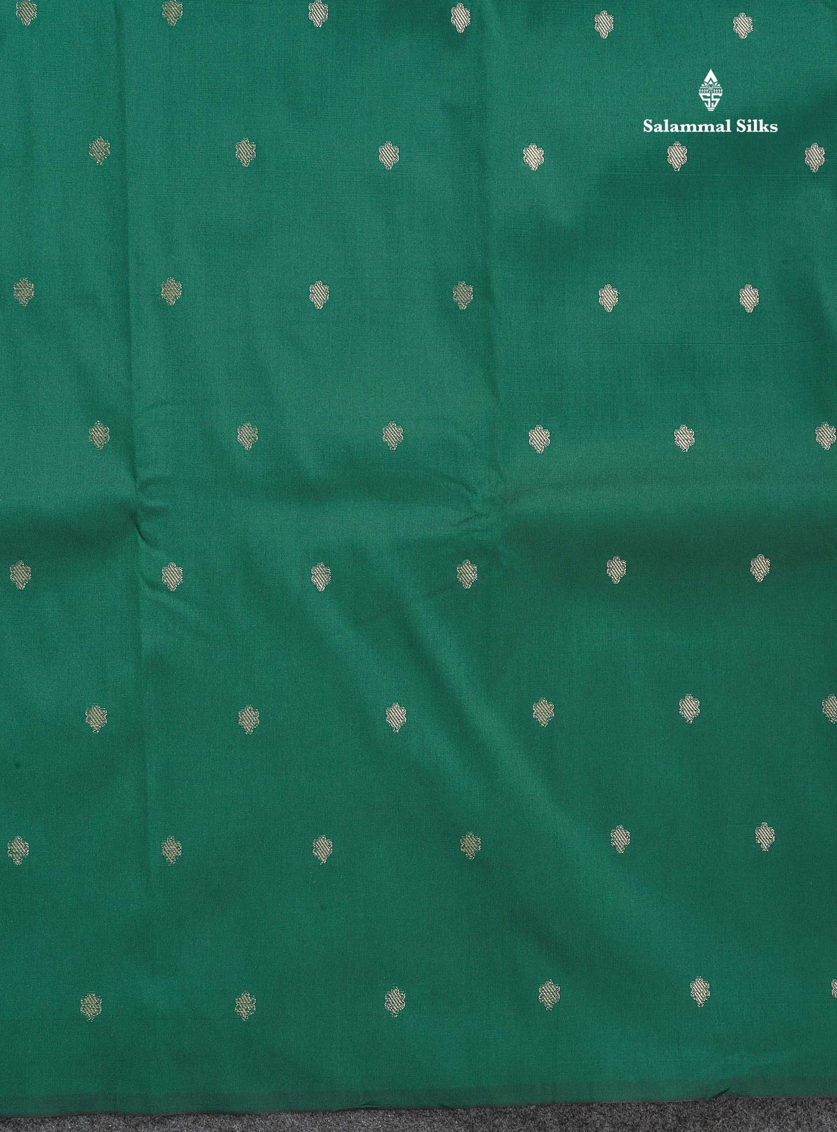 Semi Silk Saree - Teal Green Colour Body & Zari Butta With Blouse