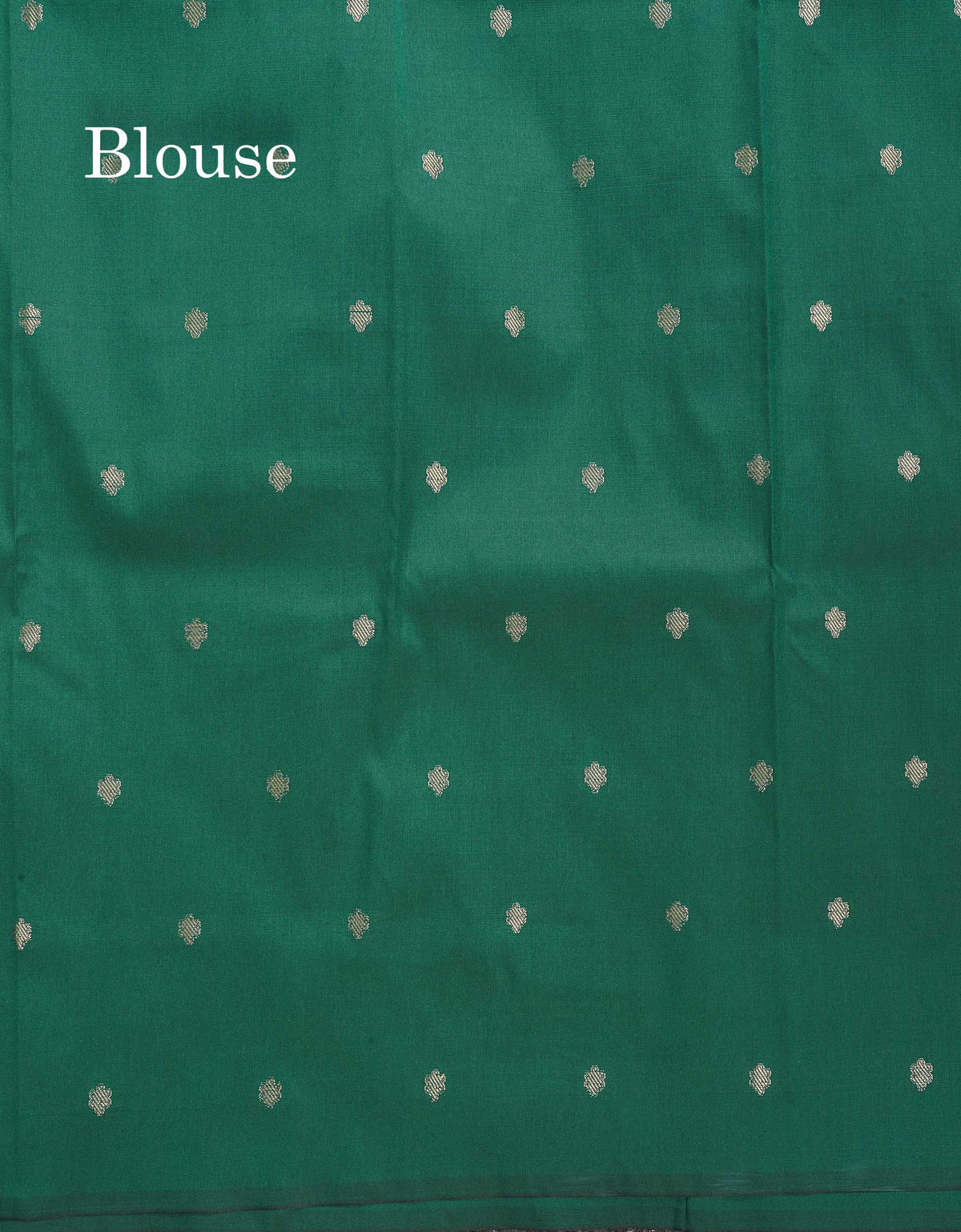 Semi Silk Saree - Teal Green Colour Body & Zari Butta With Blouse