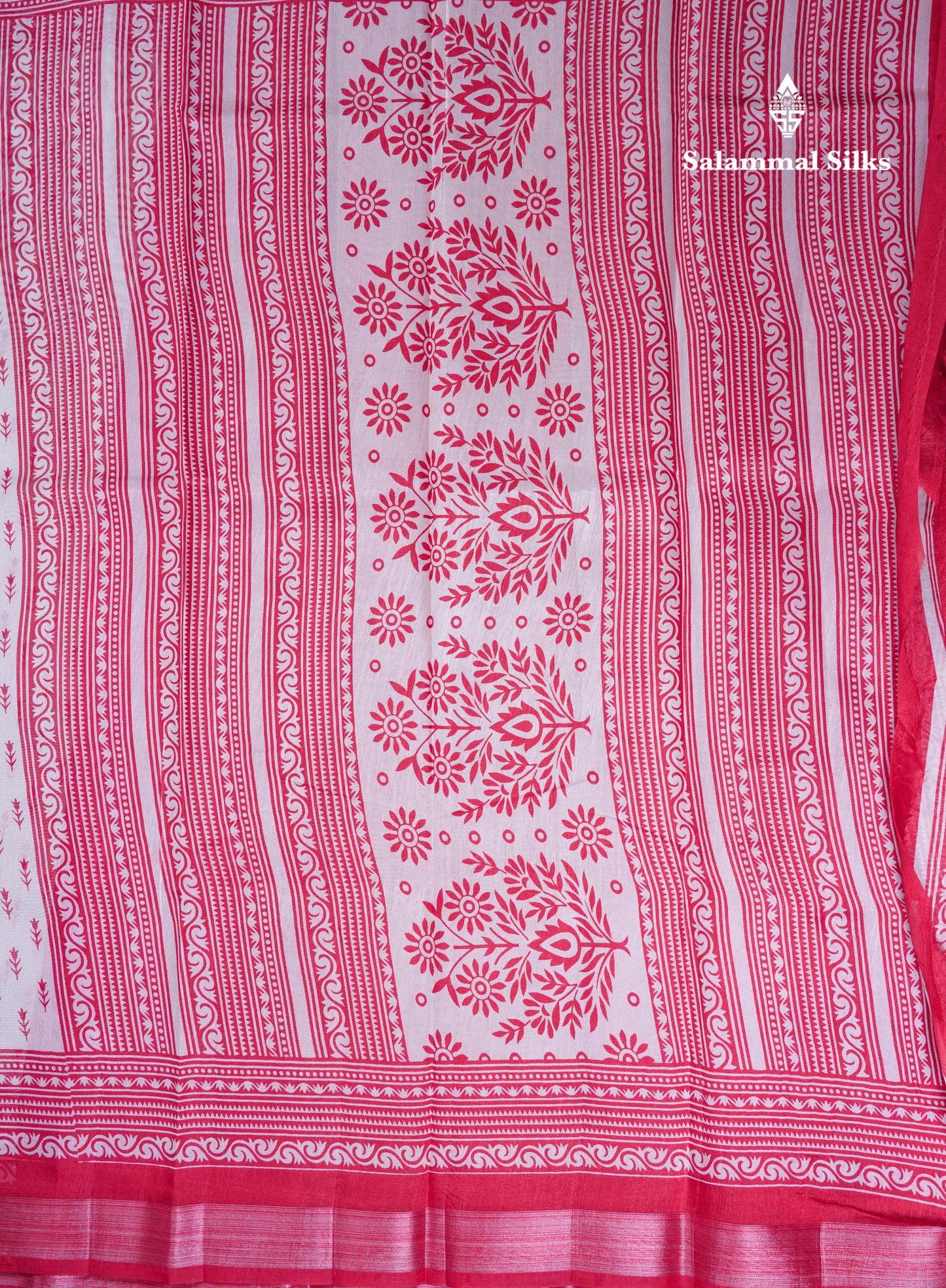 Beautiful White Mahu Silk Fancy Saree With Contrast Red Tissue Border
